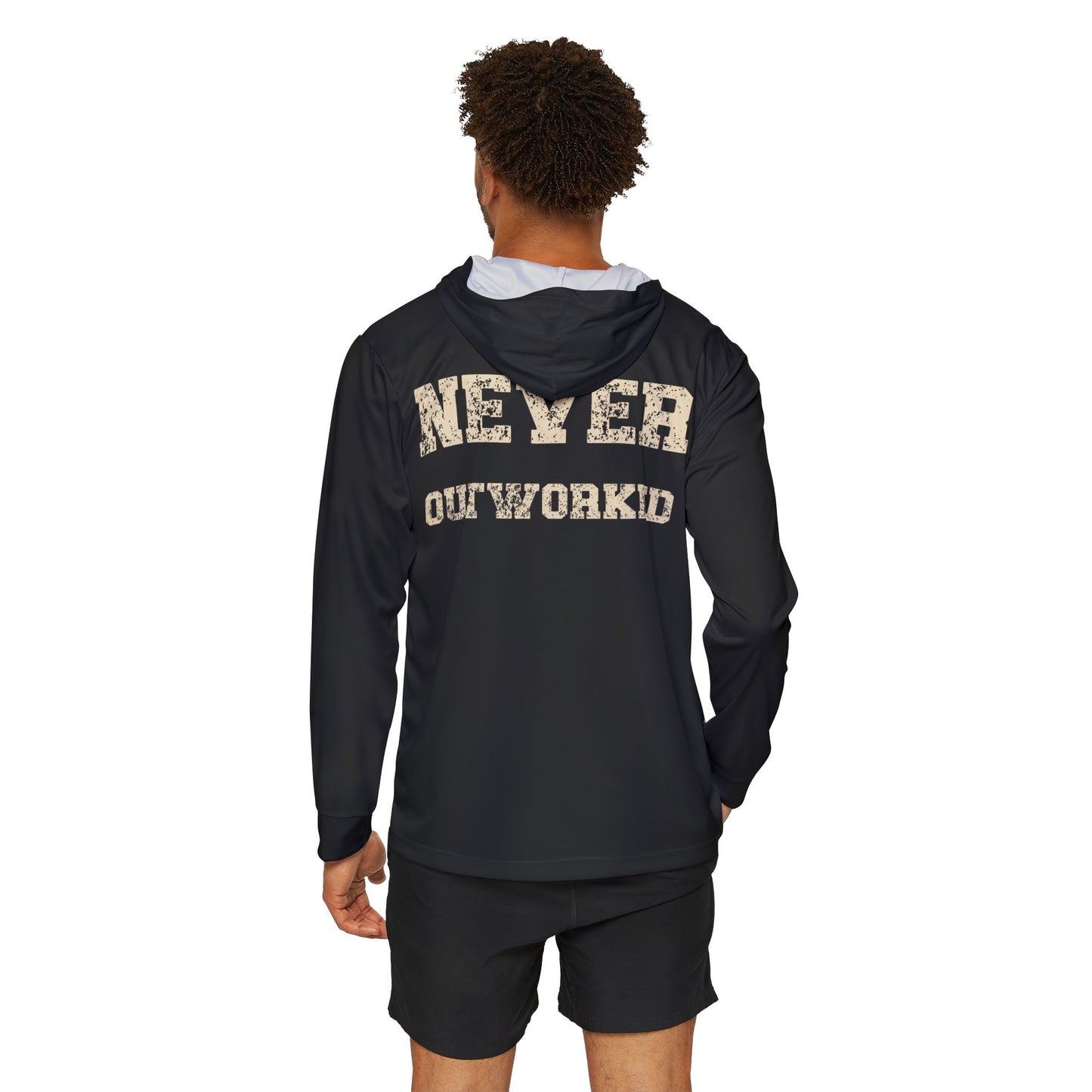 Never Outworked Hoodie — Gray Iron Sports Warmup Hoodie
