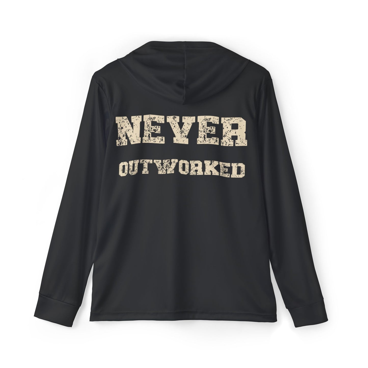 Never Outworked Hoodie — Gray Iron Sports Warmup Hoodie