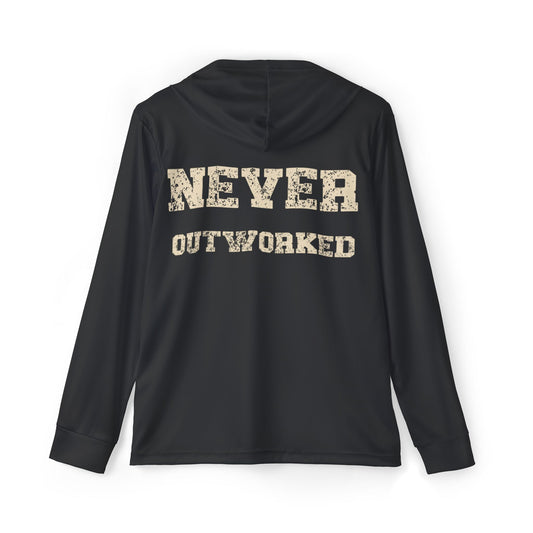 Never Outworked Hoodie — Gray Iron Sports Warmup Hoodie
